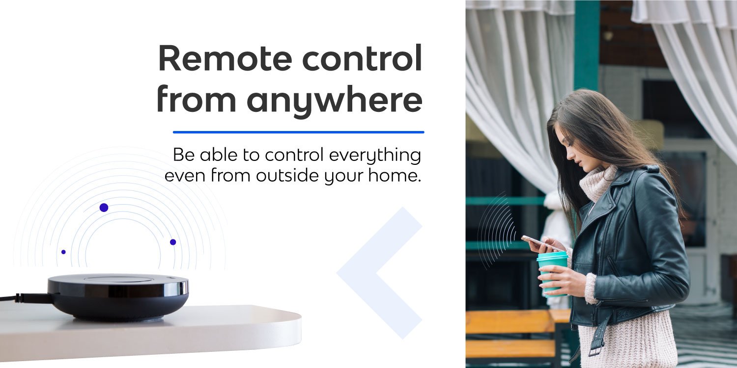 Remote control from anywhere. Be able to control everything even from outside your home.